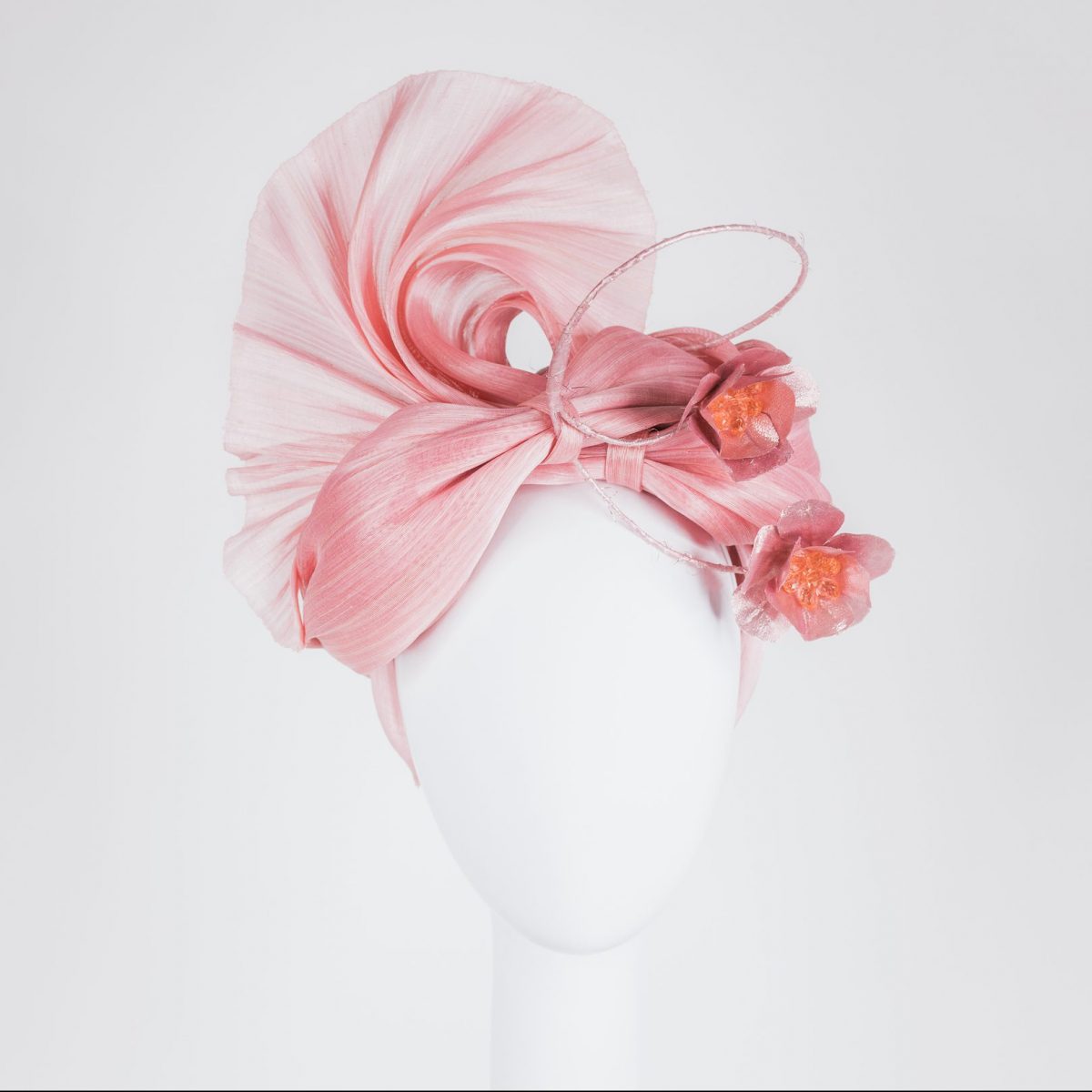 Silk Abaca - Headpiece in pink for the FTOF Fashions on the Field - Designer Millinery from Melbourne