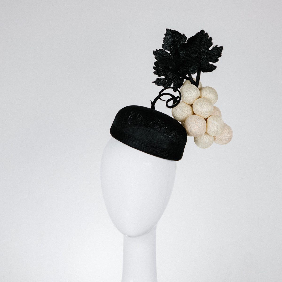 Cream and black - wine grape hat
